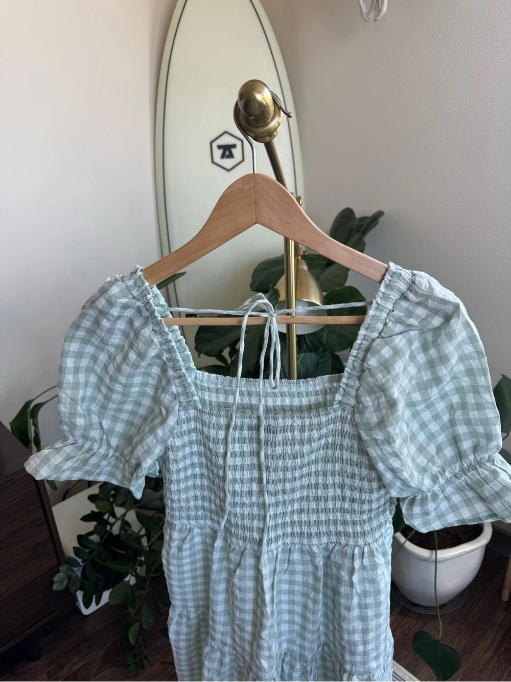 worn once gingham midi dress - Picture 3 of 4